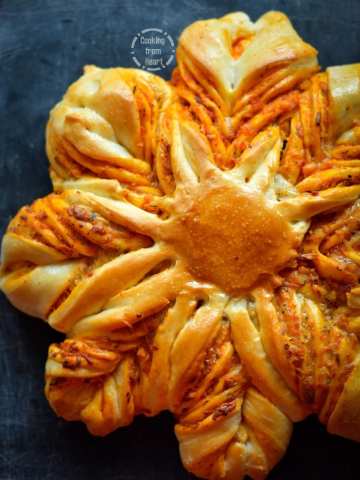 Cheesy Brioche Flower Bread