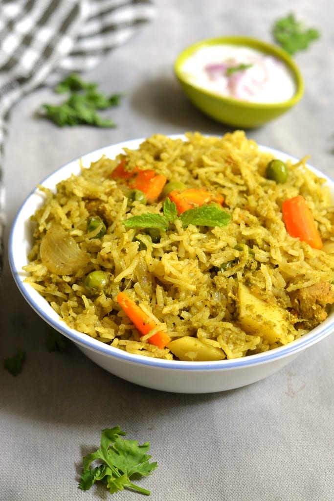 Coconut Mint Based Vegetable Biryani