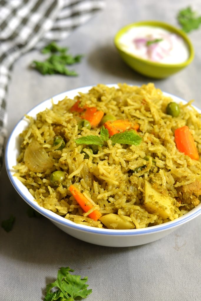 Coconut Mint Based Vegetable Biryani