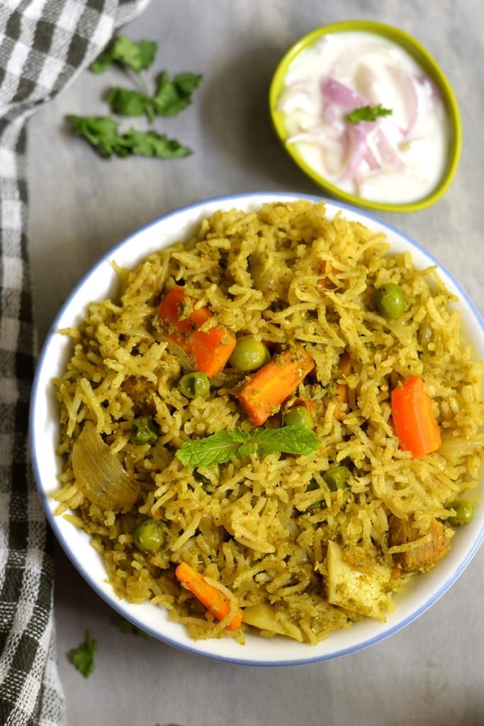 Coconut Mint Based Vegetable Biryani