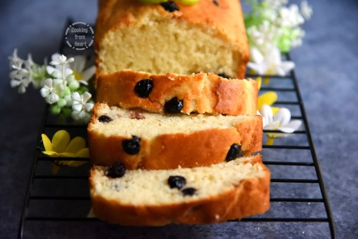 Easy Blueberry Lemon Tea Cake Eggless