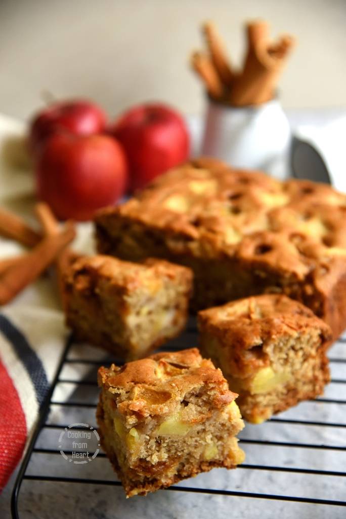 Eggless Apple Butterscotch Cake