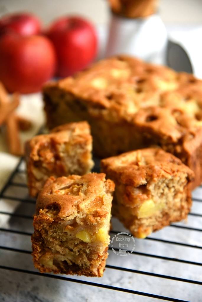 Eggless Apple Cinnamon Butterscotch Cake