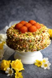 Eggless Gulab Jamun Cake