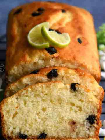 Eggless Lemon Blueberry Cake