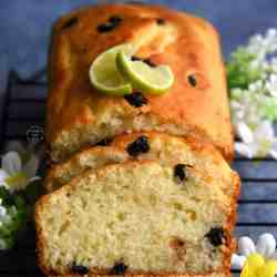 Eggless Lemon Blueberry Cake