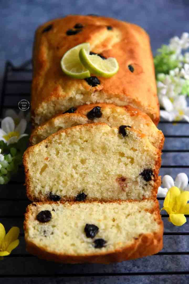 Eggless Lemon Blueberry Loaf Recipe