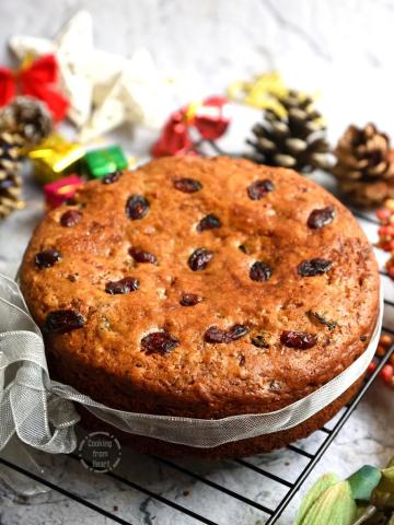 Eggless Christmas Plum Cake Recipe