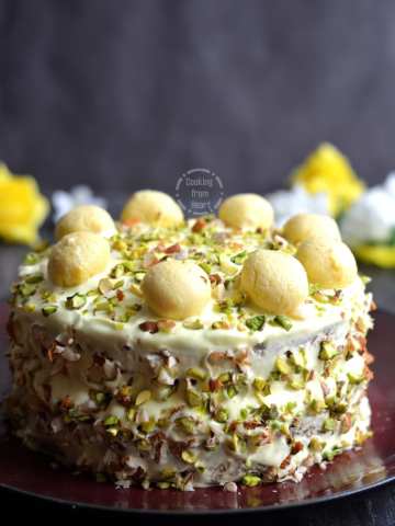 Eggless Rasmalai Cake