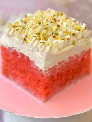 Eggless Rose Milk Cake Recipe