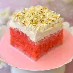 Eggless Rose Milk Cake Recipe