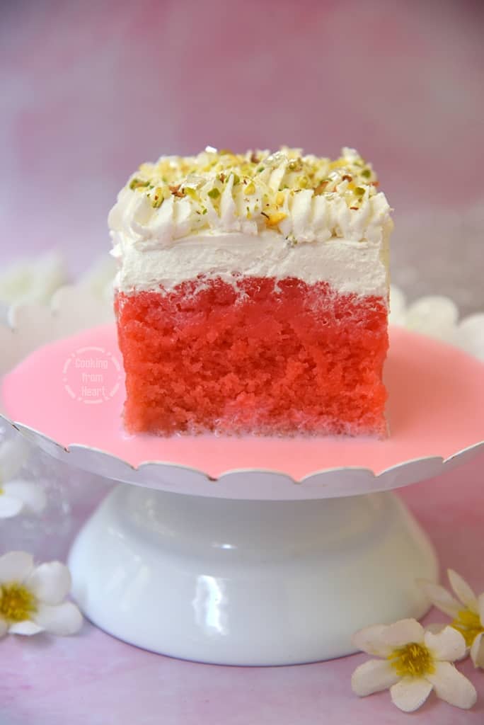 Eggless Rose Milk Tres Leches Cake