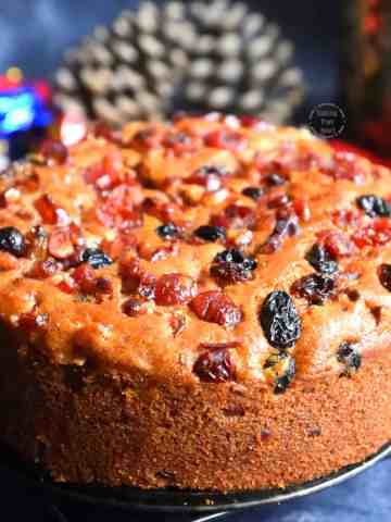 Eggless Rum Fruit Cake Recipe