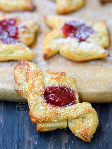 Eggless Strawberry Danish Pastry