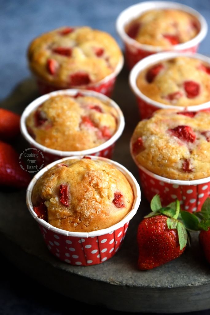 How to make Eggless Strawberry Muffins Recipe