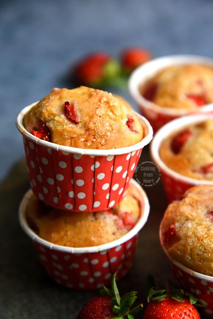 Best Eggless Strawberry Muffins Recipe