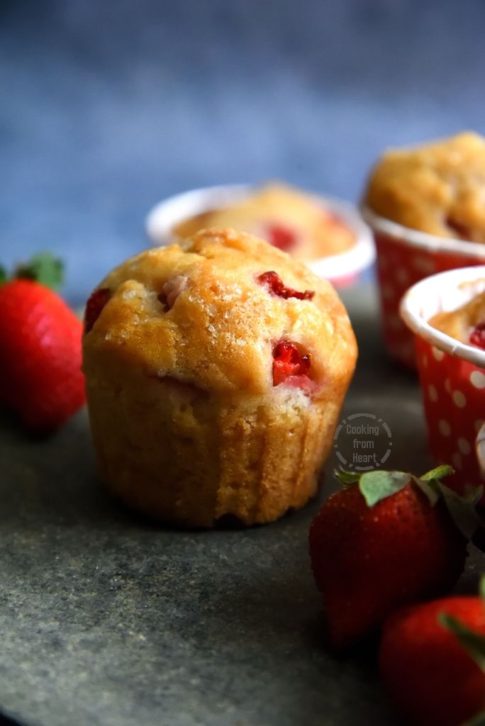 Best Eggless Strawberry Muffins Recipe