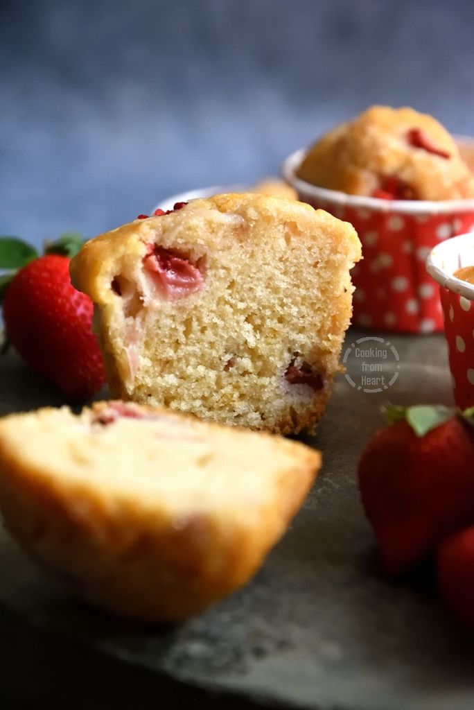 How to make Eggless Strawberry Muffins Recipe