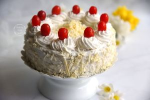 Eggless White Forest Cake Recipe