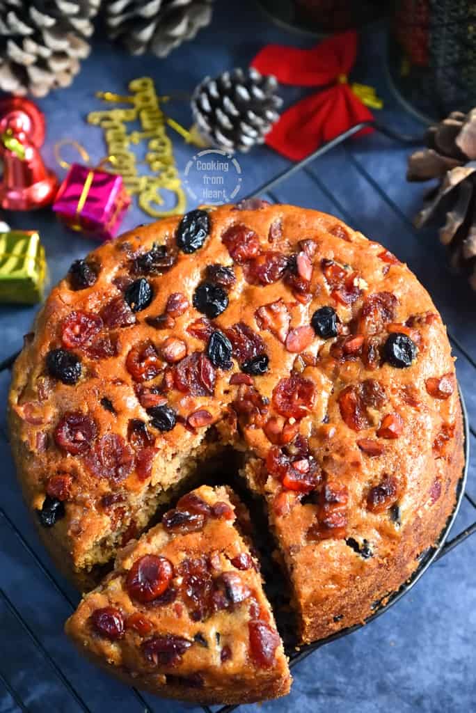 How to make Eggless Rum Fruit Cake Recipe