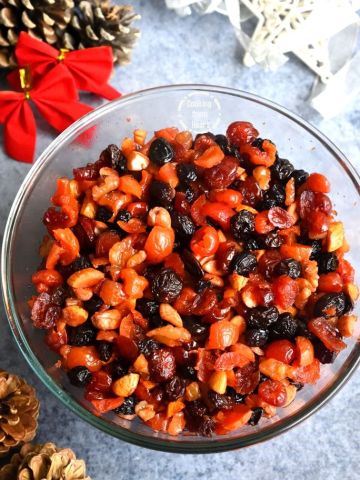 Soaking fruits for Christmas Cake recipe