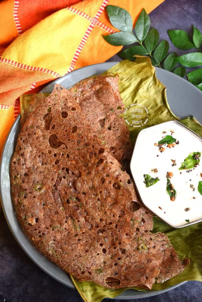 Instant Ragi Rava Dosa