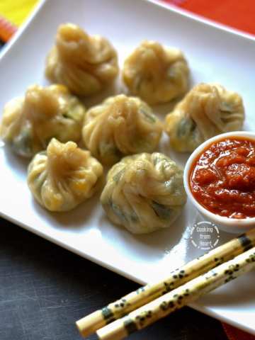 Sweet Corn Spring Onion Momos